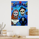 Dag van de dode Te Amo Wedding Couple Poster (Keuken)