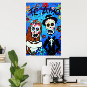 Dag van de dode Te Amo Wedding Couple Poster (Thuiskantoor)