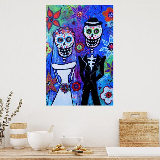 Dag van de dode Te Amo Wedding Couple Poster (Keuken)