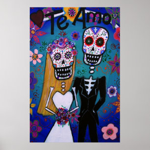 Dag van de dode Te Amo Wedding Couple Poster