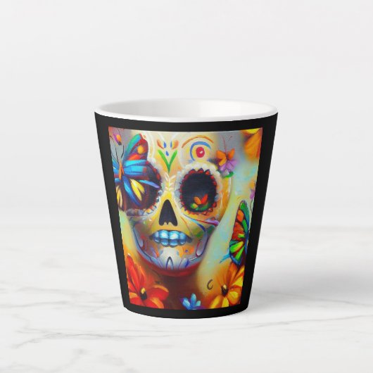 Dag van de Dode Vlinders 2 Latte Mok (Voorkant)