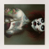 Dag van de dode vrouw met Tattoos puzzel Legpuzzel (Horizontaal)