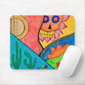 Dag van de dode woestijn Cactus Skull Floral Muismat (Met muis)