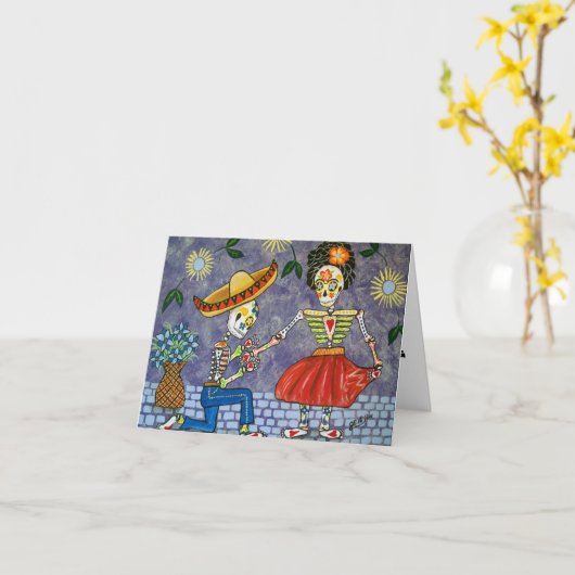 Dag van de Doden de Datum Notecard van het Kaart (Gele Bloem)