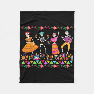 Dag Van De Doden Dia De Los Muertos Mexicaans Skel Fleece Deken