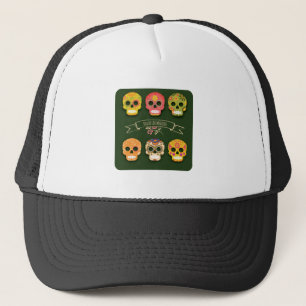Dag Van De Doden Funny Mexicaanse Suiker Schedel L Trucker Pet