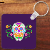 Dag van de Doden geïnspireerd Sugar Skull Sleutelh Sleutelhanger (Achterkant)