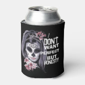 Dag van de doden, grappige suiker meisje schedel, blikjeskoeler (Blikje Voorkant)