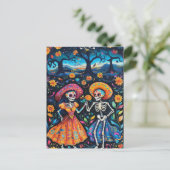 Dag van de doden kleurrijk ontwerp briefkaart (Staand voorkant)