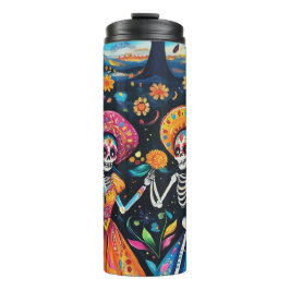 Dag van de doden kleurrijk ontwerp thermosbeker