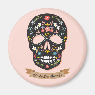 Dag van de Doden, magneet - zwart-roze