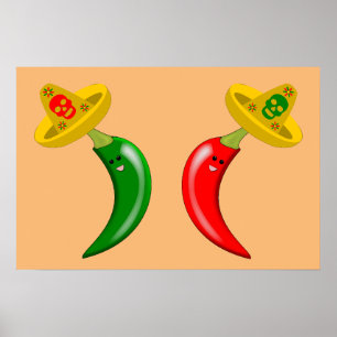 Dag van de Doden Mexicaanse Chili's Poster