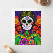 Dag van de Doden Notitiekaartje (Voorkant / Achterkant in situ)