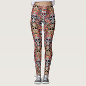 Dag van de Doden of Halloween Sugar Skulls Leggings (Voorkant)