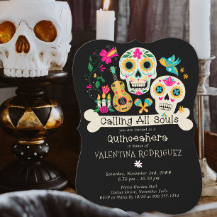 Dag van de Doden Roep alle Zielen Quinceanera Kaart