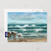 Dag van de Dokters Bedankt aan Doctor, Blue Seasca Briefkaart (Voorkant / Achterkant)