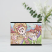 Dag van de dood, "Dusk with Dog" Briefkaart (Staand voorkant)