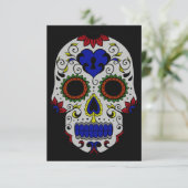 Dag van de dood met blauw sleutelhart kaart (Staand voorkant)