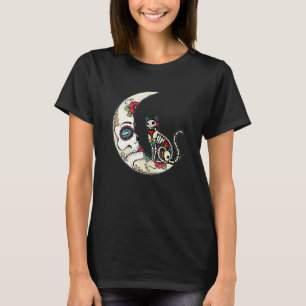 Dag van de dood op de maan van Mexicaanse kattensu T-shirt
