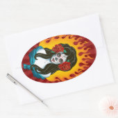 Dag van de dood ovale sticker (Envelop)