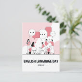 Dag van de Engelse taal Briefkaart (Staand voorkant)