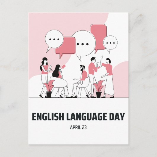 Dag van de Engelse taal Briefkaart (Voorkant)