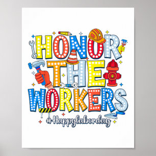 Dag van de gelukkige arbeiders poster