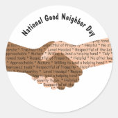 Dag van de Goede Buur Ronde Sticker (Voorkant)