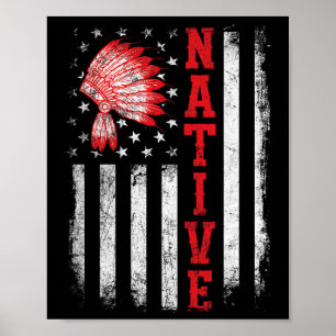 Dag van de inheemse Amerikanen Usa Vlag Cherokee I Poster