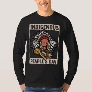 Dag van de inheemse bevolking met Indiaanse hoofdt T-shirt