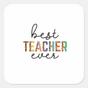 Dag van de leraar Beste leraar Overste Vierkante Sticker