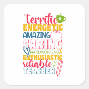 Dag van de leraar Verbazingende Leraar Vierkante Sticker
