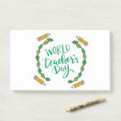 dag van de leraren in de wereld post-it® notes (Op bureau)