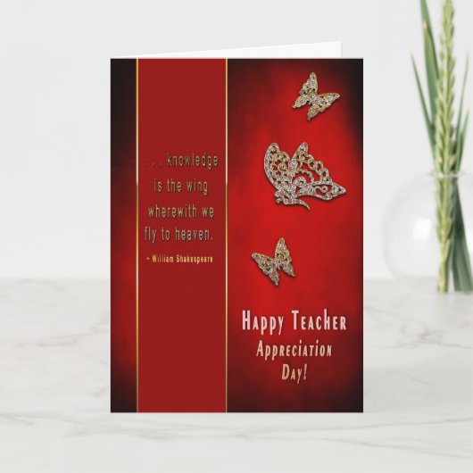 Dag van de Lerarenwaardering - Shakespeare Quote Kaart (Voorkant)
