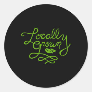 Dag van de lokaal geteelde aarde ronde sticker