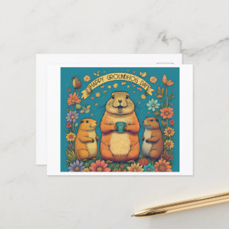 Dag van de marmot Een viering van de Lente Briefkaart
