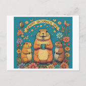 Dag van de marmot Een viering van de Lente Briefkaart (Voorkant)