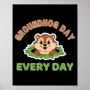 Dag van de marmot elke dag plezier marmot poster