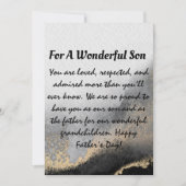 Dag van de moderne zwarte en gouden vaders feestdagenkaart (Voorkant)