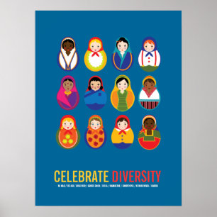 Dag van de multiculturele diversiteit vieren poster
