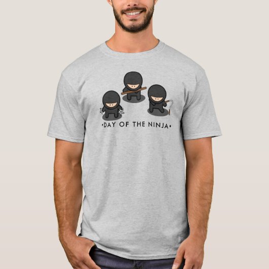 Dag van de Ninja, cartoon ninjas T-shirt (Voorkant)