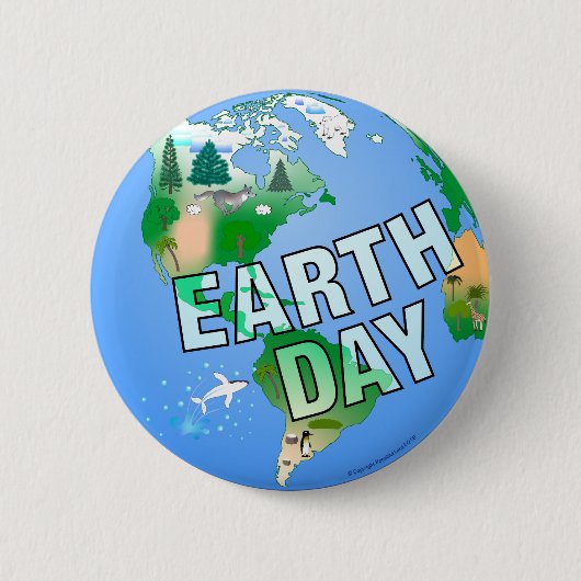 Dag van de Overdag Ronde Button 5,7 Cm (Voorkant)
