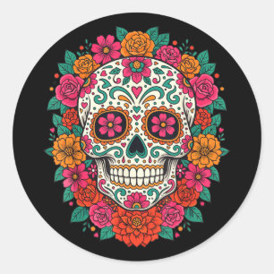 Dag Van De Overheidsinstantie Gesuikerde Schedel B Ronde Sticker