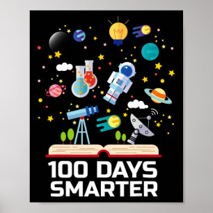 Dag van de School 100 dagen slimmere boeken Space  Poster