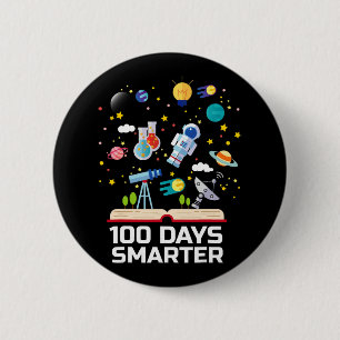 Dag van de School 100 dagen slimmere boeken Space Ronde Button 5,7 Cm