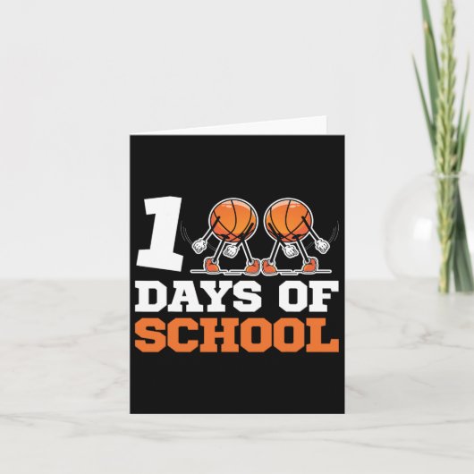 Dag van de school Basketbal Kinder 100 dagen van s Kaart (Voorkant)