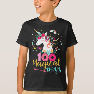 Dag van de School Eenhoorn Meisjes 100 Magische Da T-shirt