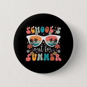 Dag van de school groovy scholen uit voor zomer le ronde button 5,7 cm