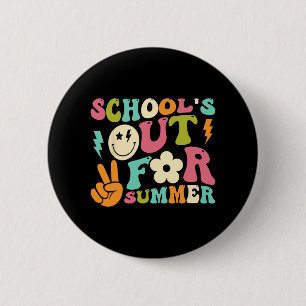 Dag van de school groovy scholen uit voor zomer le ronde button 5,7 cm