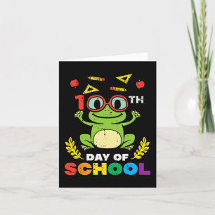 Dag van de school kikker 100 dagen slimmer leraar  kaart